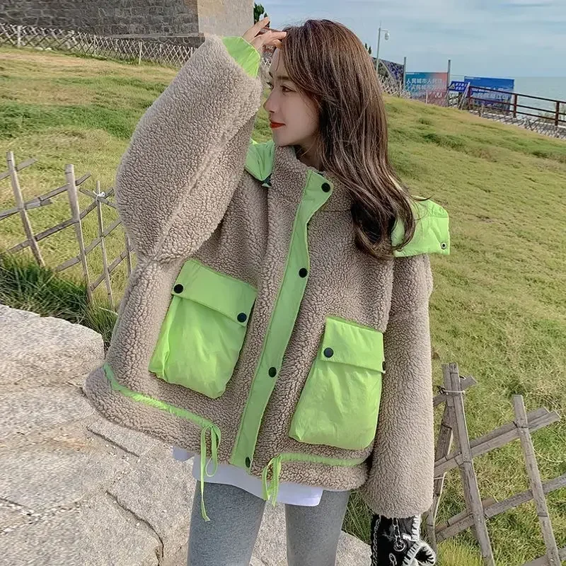 Parkas Women Korean Fashion Sweet Lambswool Winter Thick Zipper Full Keep Warm Winter Coat Women Small Fresh
Parkas Women Korean Fashion Sweet Lambswool Winter Thick Zipper Full Keep Warm Winter Coat Women Small Fresh