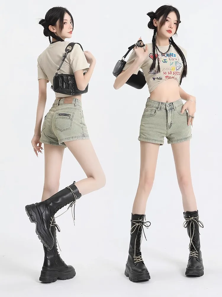 American Style Spicy Girl Yellow Mud Color Jeans Shorts Women's Summer Thin High Waist Slim Elastic A-Line Hot Pants
American Style Spicy Girl Yellow Mud Color Jeans Shorts Women's Summer Thin High Waist Slim Elastic A-Line Hot Pants