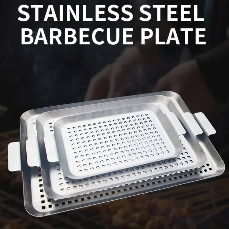 Efficient Stainless Steel Grill Pans For Outdoor BBQ With Perforated Design And Handle For Vegetables Fish 87HA
Efficient Stainless Steel Grill Pans For Outdoor BBQ With Perforated Design And Handle For Vegetables Fish 87HA