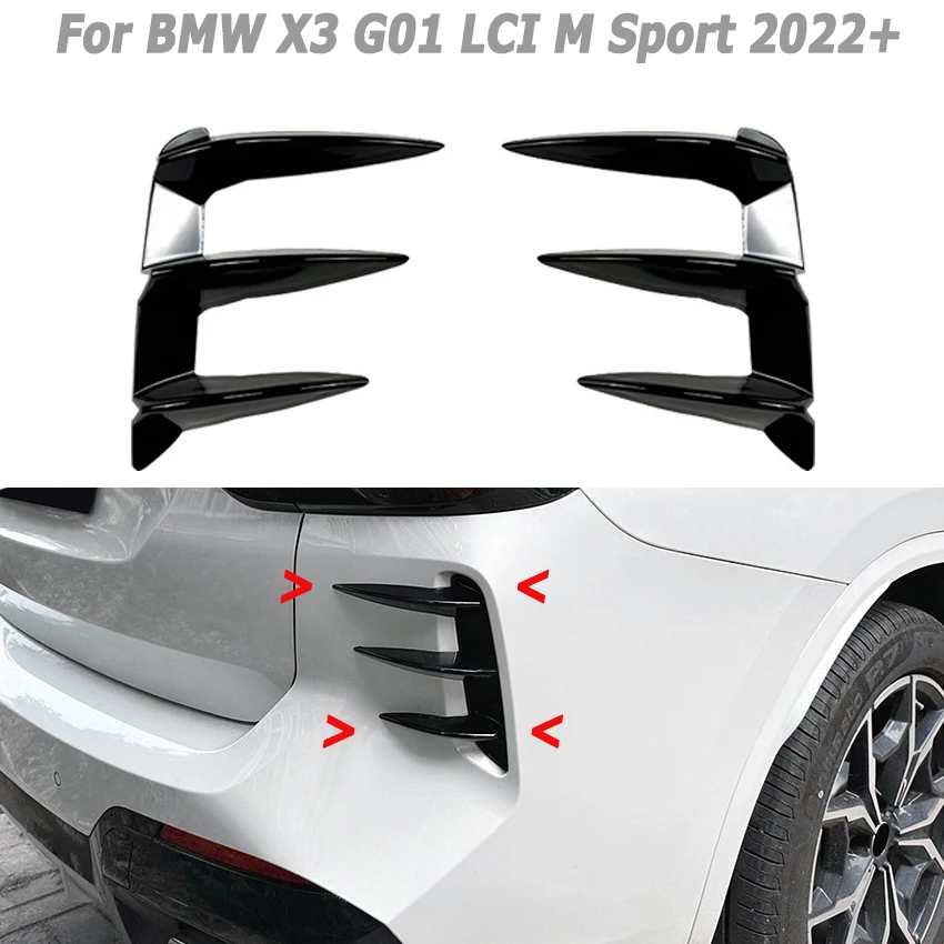Fang-like Car Rear Side Wind Blade for BMW X3 G01 LCI M Sport 2022+ Rear Wind Blade Car Sticker Splitter Auto Aftermarket Parts
Fang-like Car Rear Side Wind Blade for BMW X3 G01 LCI M Sport 2022+ Rear Wind Blade Car Sticker Splitter Auto Aftermarket Parts