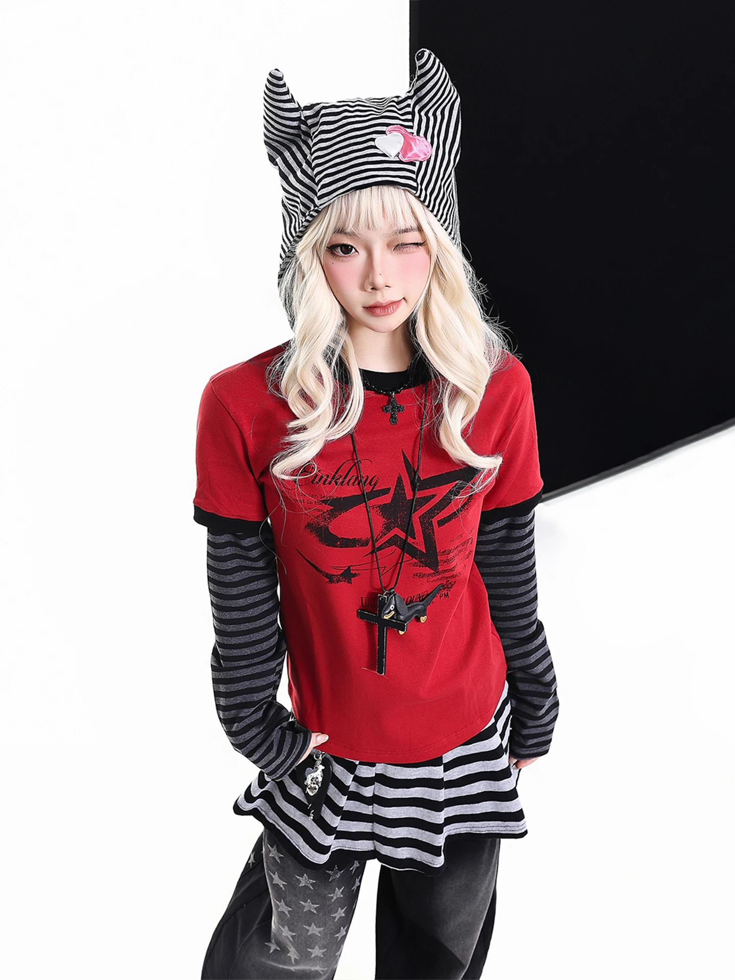 Girls Spring Casual Slim Fit Stripe Patchwork Fake Two-Piece Long Sve T-irt Orange Marmalade Light Youth Sle Top
Girls Spring Casual Slim Fit Stripe Patchwork Fake Two-Piece Long Sve T-irt Orange Marmalade Light Youth Sle Top