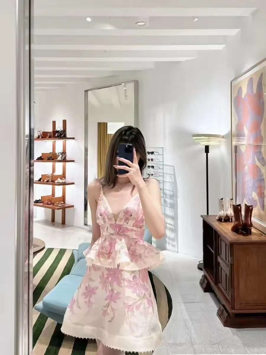 Zhome 2026 Spring Summer New Style Ruffle Bead Waist Cinch Pink Print V-neck Strap Dress Short Skirt Women Sweet Style High W...
Zhome 2026 Spring Summer New Style Ruffle Bead Waist Cinch Pink Print V-neck Strap Dress Short Skirt Women Sweet Style High W...
