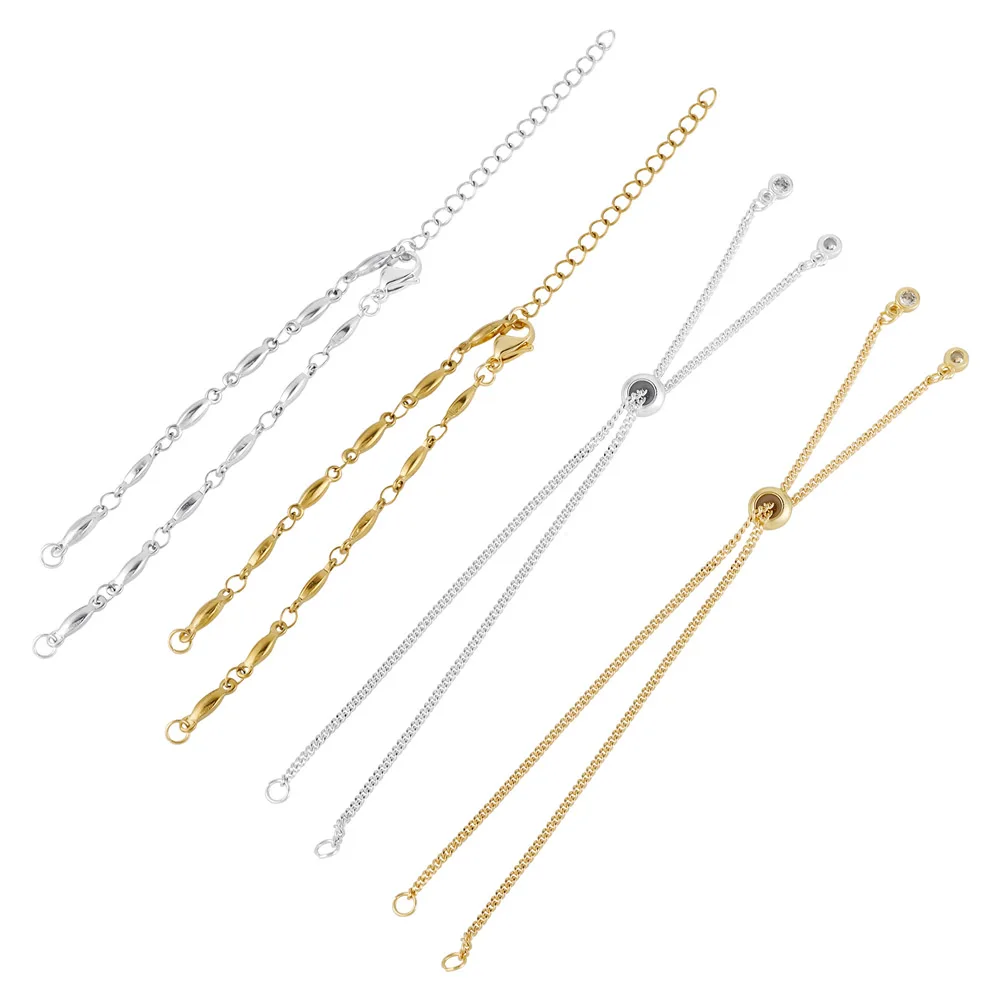 2 Sets 304 Stainless Steel Adjustable Slider Chains Bracelet Jewelry Making Chain For DIY Jewelry Making Handmade Accessories
2 Sets 304 Stainless Steel Adjustable Slider Chains Bracelet Jewelry Making Chain For DIY Jewelry Making Handmade Accessories