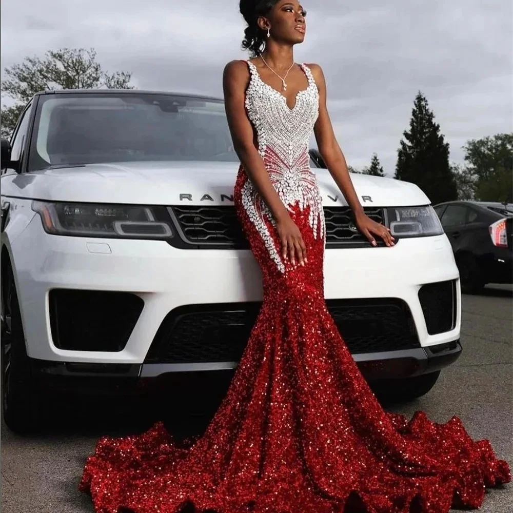 2024 For Black Girls Beades Crystals Formal Evening Occasion Gowns Robe De Soiree YPD70 Lorencia Red Sequins Mermaid Prom Dress
2024 For Black Girls Beades Crystals Formal Evening Occasion Gowns Robe De Soiree YPD70 Lorencia Red Sequins Mermaid Prom Dress