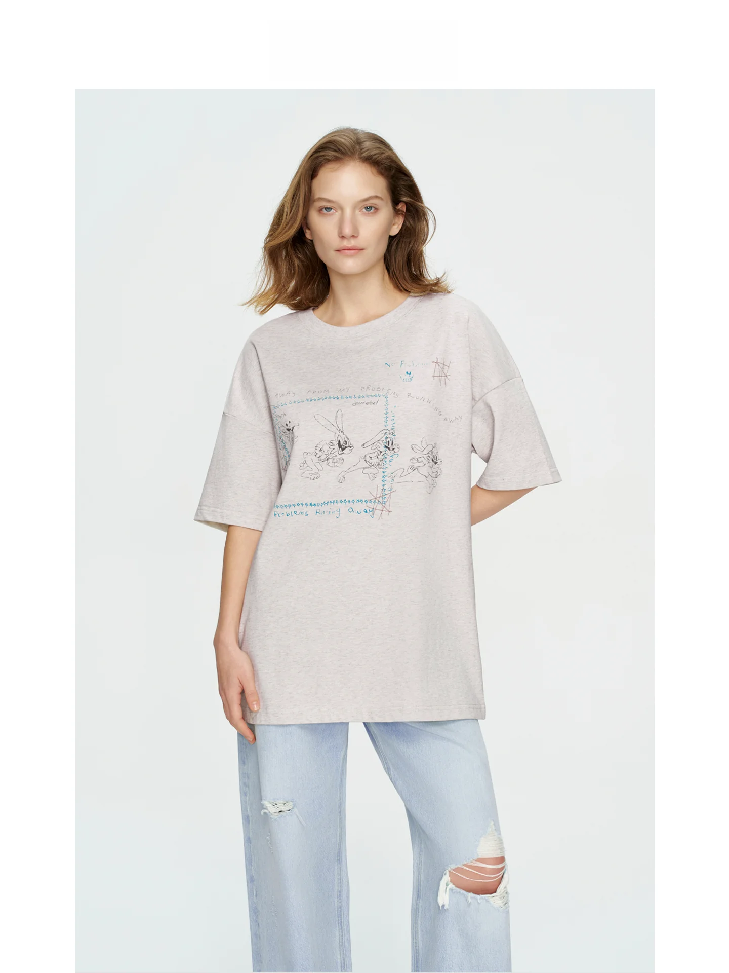 EREMIN Hand-Painted Rabbit Pattern Cotton Short-Sleeve T-Shirt Comfortable round Neck Casual Women's Top Summer Fashion
EREMIN Hand-Painted Rabbit Pattern Cotton Short-Sleeve T-Shirt Comfortable round Neck Casual Women's Top Summer Fashion