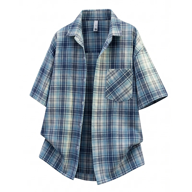 Summer Casual Plaid Shirts for Men Short Sleeve Youth Boy Clothing Japan Korea Style Plus Size 5XL Loose Simple Daily Work Shirt
Summer Casual Plaid Shirts for Men Short Sleeve Youth Boy Clothing Japan Korea Style Plus Size 5XL Loose Simple Daily Work Shirt