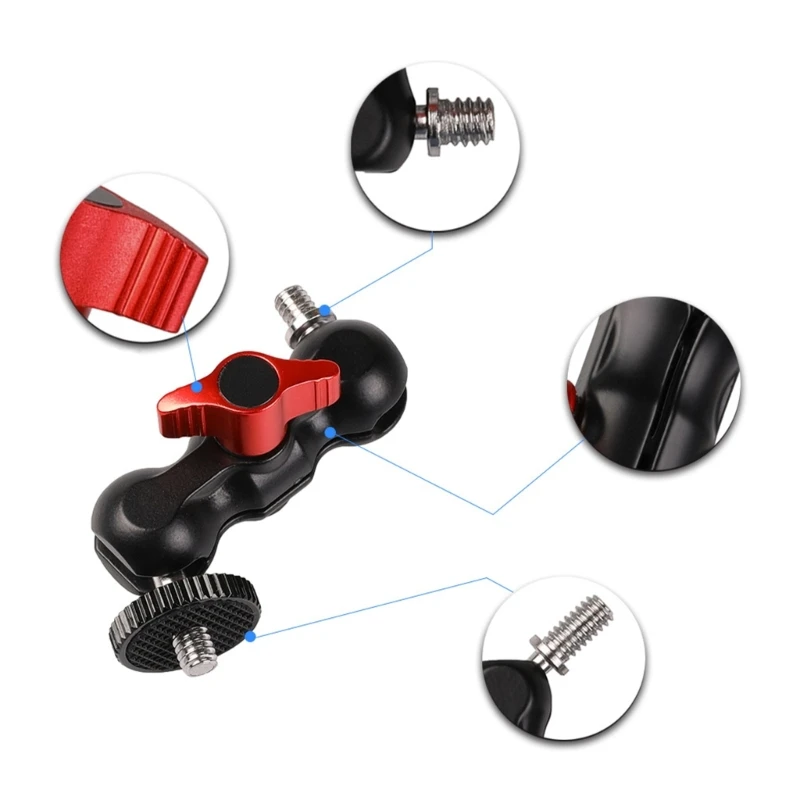 Adjustable Double BallHead Arm Universal Clamp 1/4 & 3/8 Thread for Professional Photography Gears Accessories K1KF
Adjustable Double BallHead Arm Universal Clamp 1/4 & 3/8 Thread for Professional Photography Gears Accessories K1KF
