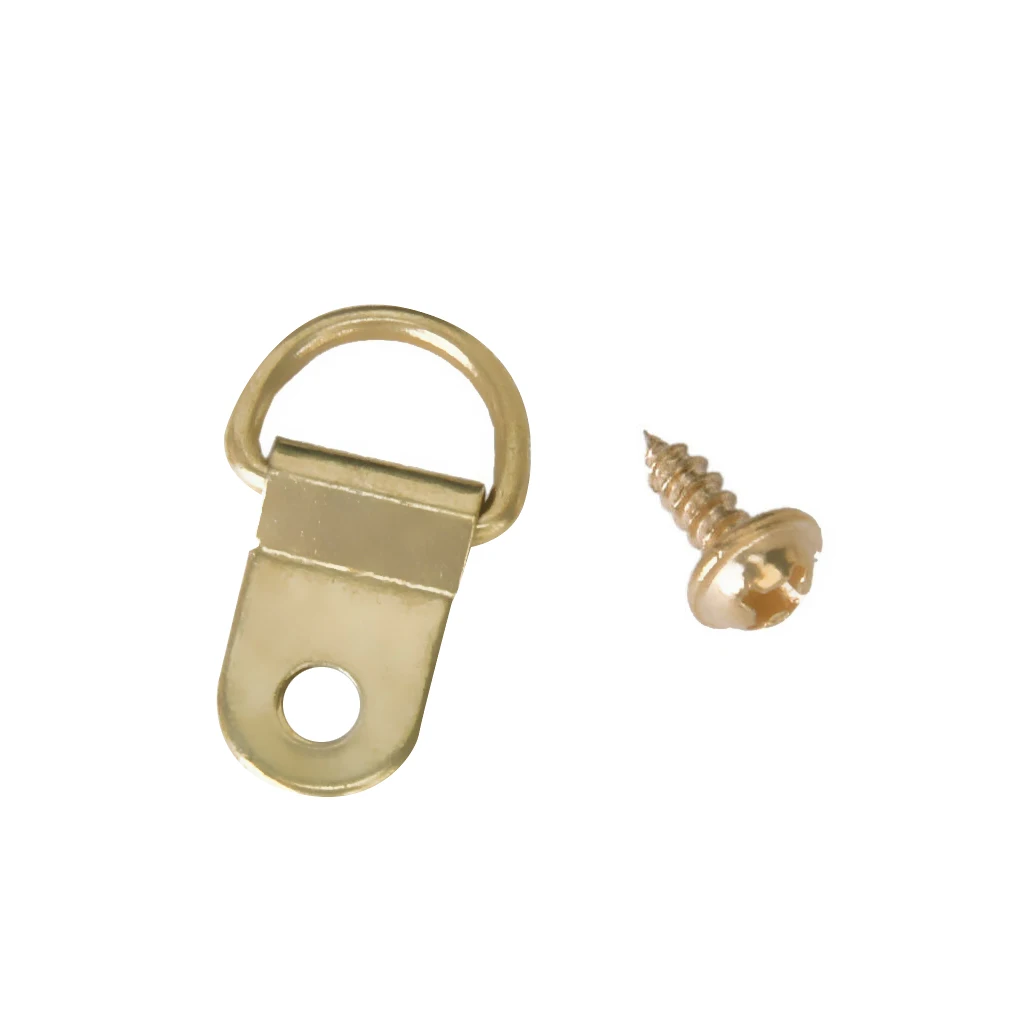 50Pcs Golden D-Ring Picture Framing Frame Hanging Wall Mount Hooks Oil Painting Photo Mirror Hanger With Screws Kit
50Pcs Golden D-Ring Picture Framing Frame Hanging Wall Mount Hooks Oil Painting Photo Mirror Hanger With Screws Kit