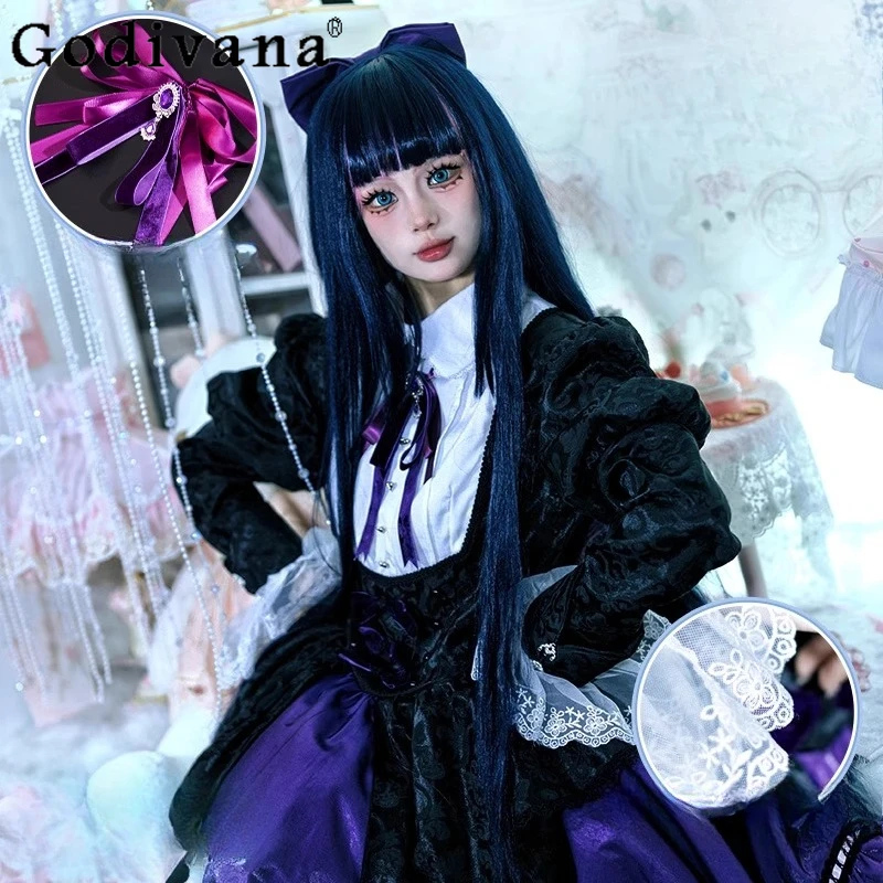 Lace Purple Lolita Dress for Women Panty with Garterbelt Stocking Cosplay Costume Dress Girls Striped Stockings Headwear Suit
Lace Purple Lolita Dress for Women Panty with Garterbelt Stocking Cosplay Costume Dress Girls Striped Stockings Headwear Suit
