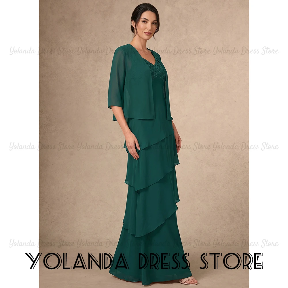 Yolanda Women's Wedding Party A-line V-Neck Cape Lace Mother of the Bride Dress 2026 Layered Two Piece Evening Gowns Customized
Yolanda Women's Wedding Party A-line V-Neck Cape Lace Mother of the Bride Dress 2026 Layered Two Piece Evening Gowns Customized