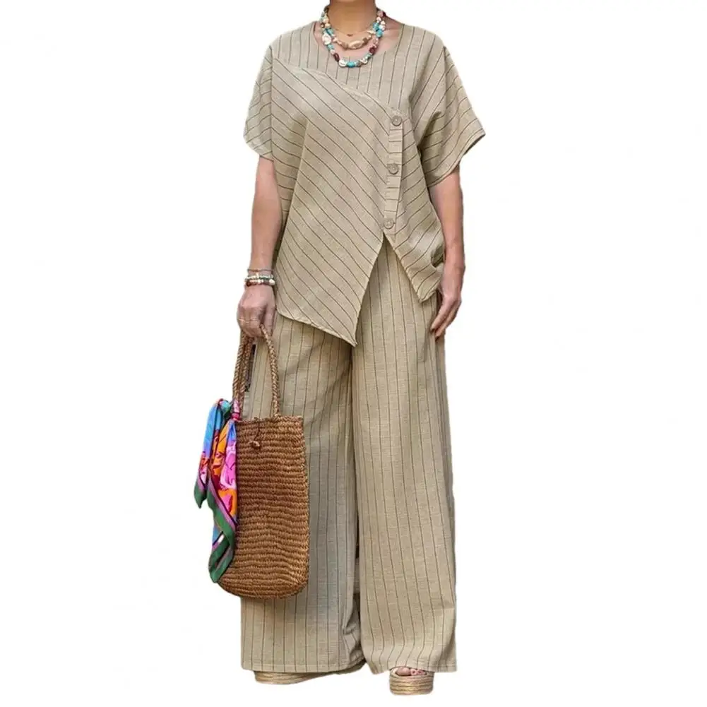 Women Outfit Women Two-piece Suit Women’s Striped Short Sleeve Two-piece Outfit Set Summer Crew Neck Top with Pockets Long
Women Outfit Women Two-piece Suit Women’s Striped Short Sleeve Two-piece Outfit Set Summer Crew Neck Top with Pockets Long