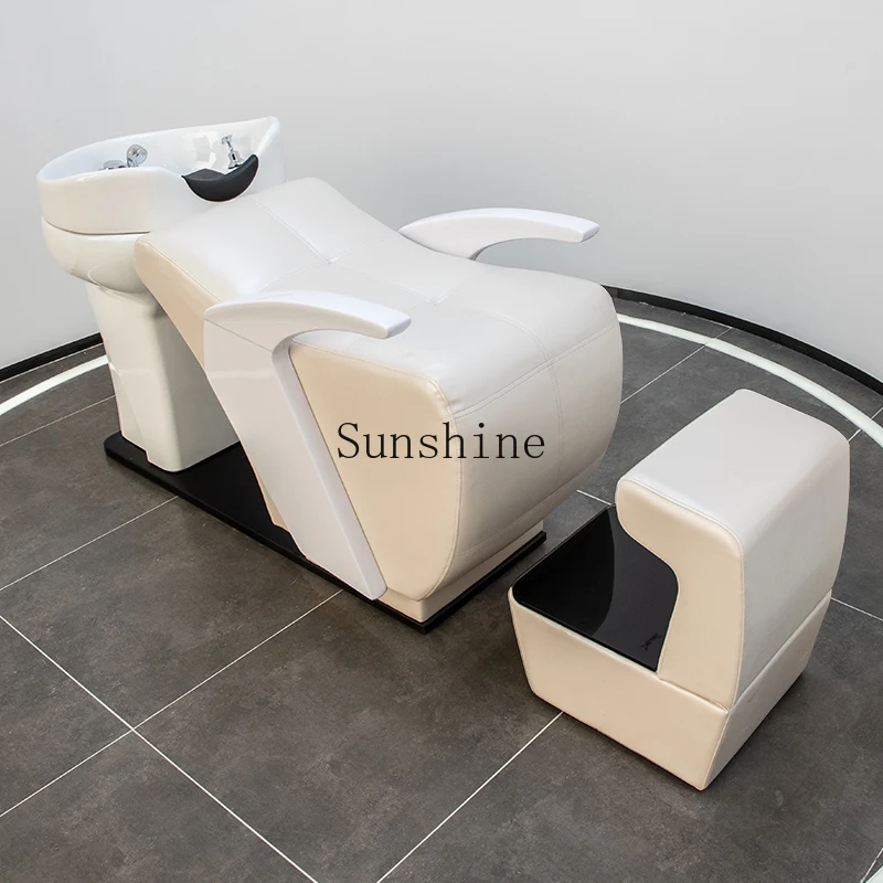 Hair salon special semi-lying flush bed, barber shop special ceramic basin shampoo bed
Hair salon special semi-lying flush bed, barber shop special ceramic basin shampoo bed