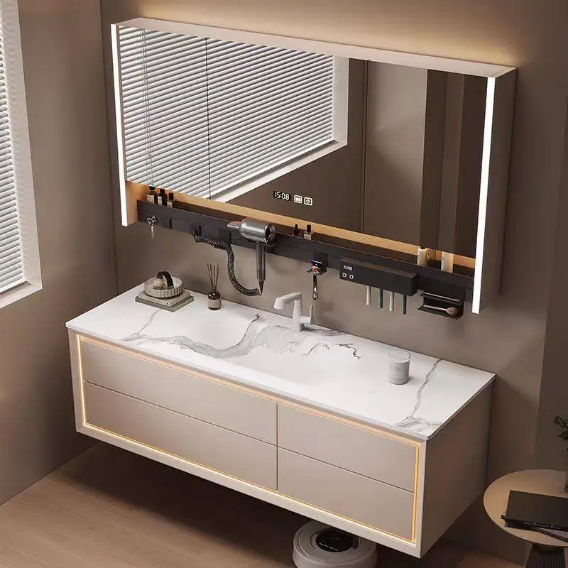 Элитные шкафы для ванной из дуба с покрытием, интегрированная раковина из сланца с горячей гибкой, комбинация тумбы и раковины в кремовом стиле
Элитные шкафы для ванной из дуба с покрытием, интегрированная раковина из сланца с горячей гибкой, комбинация тумбы и раковины в кремовом стиле