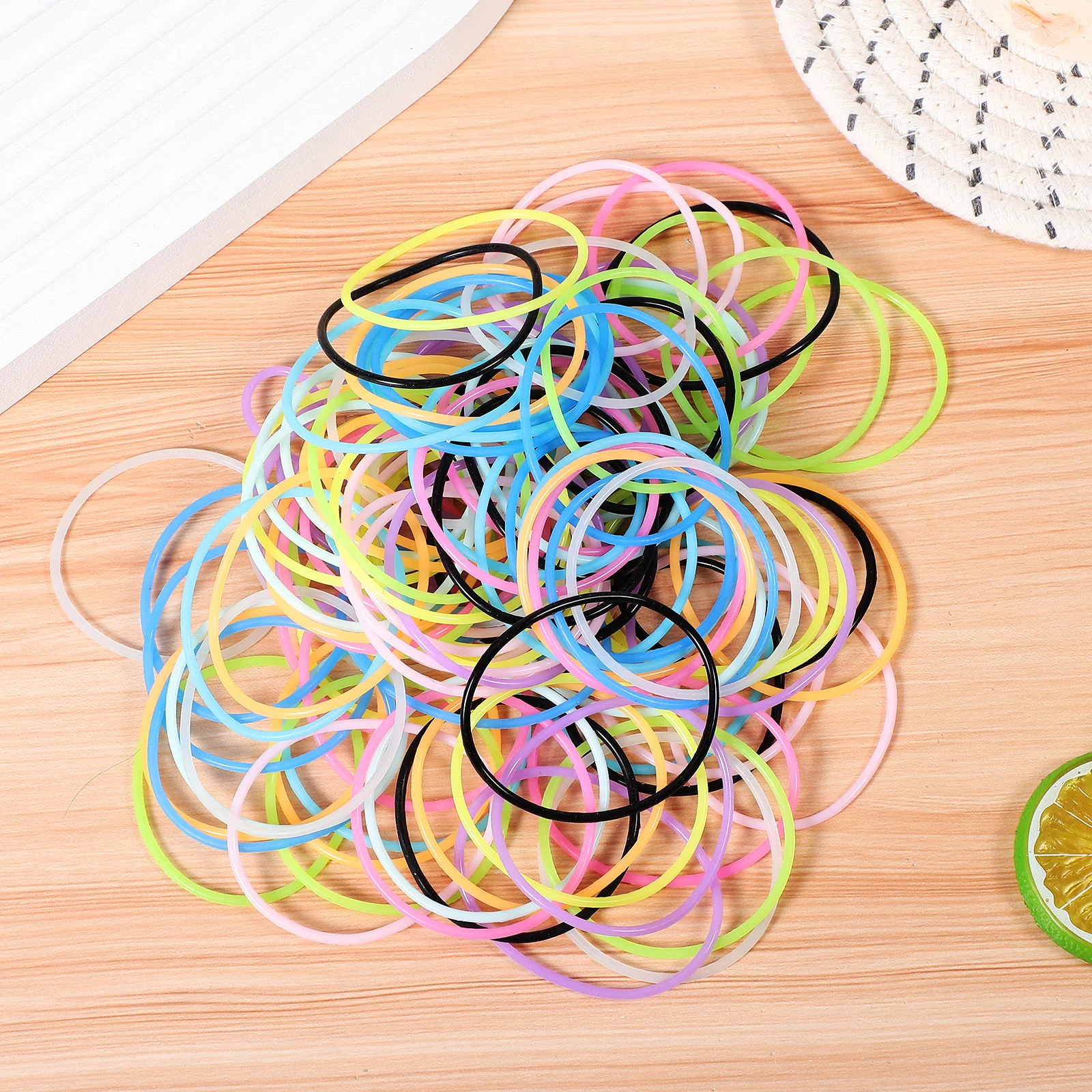 150Pcs Glow Silicone Jelly Bracelets Luminous Wristbands Flexible Hair Ties Night Running Jewelry for Girls Women
150Pcs Glow Silicone Jelly Bracelets Luminous Wristbands Flexible Hair Ties Night Running Jewelry for Girls Women