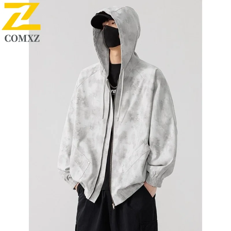 COMXZ Мужская куртка Роскошная куртка с капюшоном для пешего туризма и путешествий, комфортное легкое пальто, ветрозащитные весенне-осенние мотоциклетные куртки в уличном стиле 
COMXZ Мужская куртка Роскошная куртка с капюшоном для пешего туризма и путешествий, комфортное легкое пальто, ветрозащитные весенне-осенние мотоциклетные куртки в уличном стиле