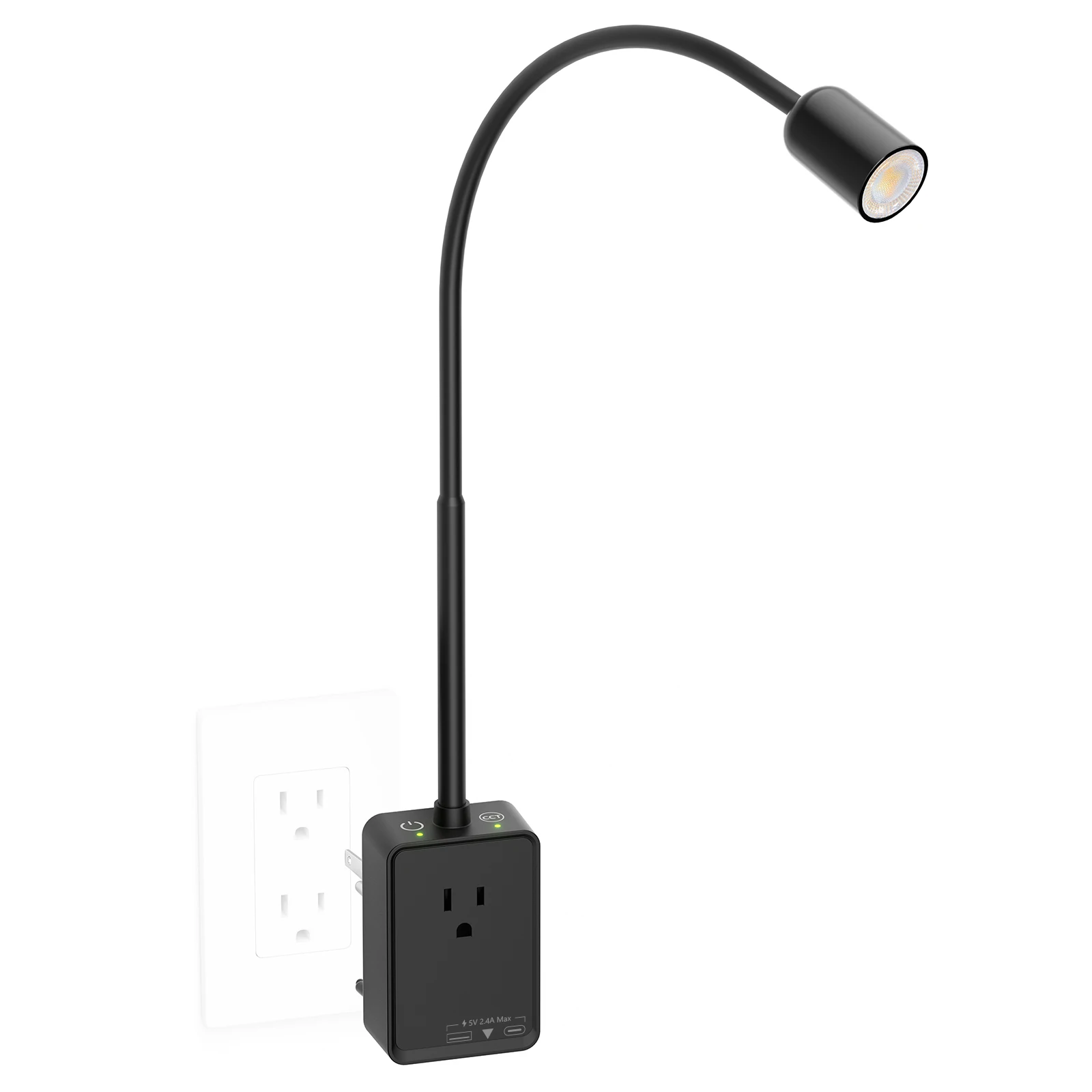 Plug in LED Wall Mounted Reading Light, Black Flexible Wall Sconce Spot Light with Power Plug Extension Outlet for Bedroom
Plug in LED Wall Mounted Reading Light, Black Flexible Wall Sconce Spot Light with Power Plug Extension Outlet for Bedroom