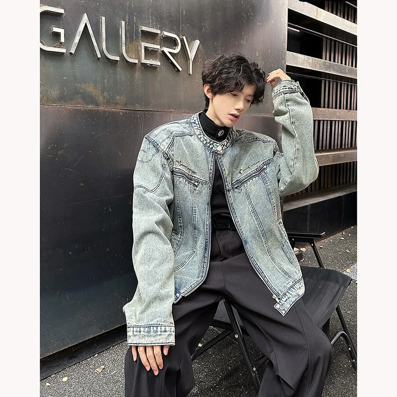 American High Street ort Men's Denim Jaet oulder Pad Stand Collar Autumn Winter Faion Brand Youth ular Jaet
American High Street ort Men's Denim Jaet oulder Pad Stand Collar Autumn Winter Faion Brand Youth ular Jaet