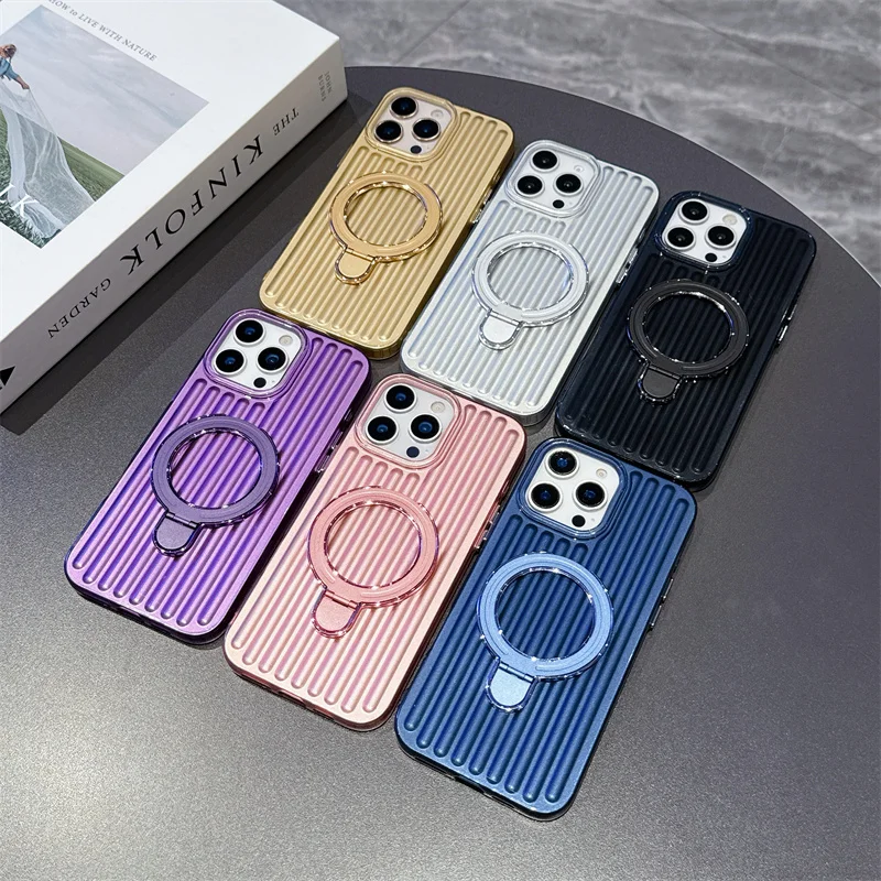 Trendy Striped Phone Case with Kickstand For Magsafe Case For iPhone 17 16 15 14 13 12 11 Pro Max Air Plus Cover Shockproof Case
Trendy Striped Phone Case with Kickstand For Magsafe Case For iPhone 17 16 15 14 13 12 11 Pro Max Air Plus Cover Shockproof Case