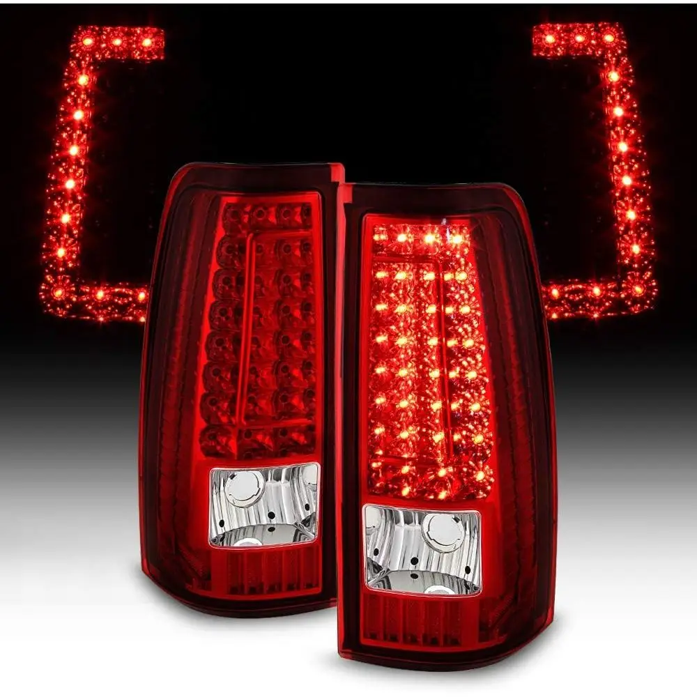 Задние фонари LED C-образной формы красного цвета с прозрачными элементами для Chevrolet Silverado 1500 2500 3500 и GMC Sierra 2003-2006 годов выпуска, пара.
Задние фонари LED C-образной формы красного цвета с прозрачными элементами для Chevrolet Silverado 1500 2500 3500 и GMC Sierra 2003-2006 годов выпуска, пара.