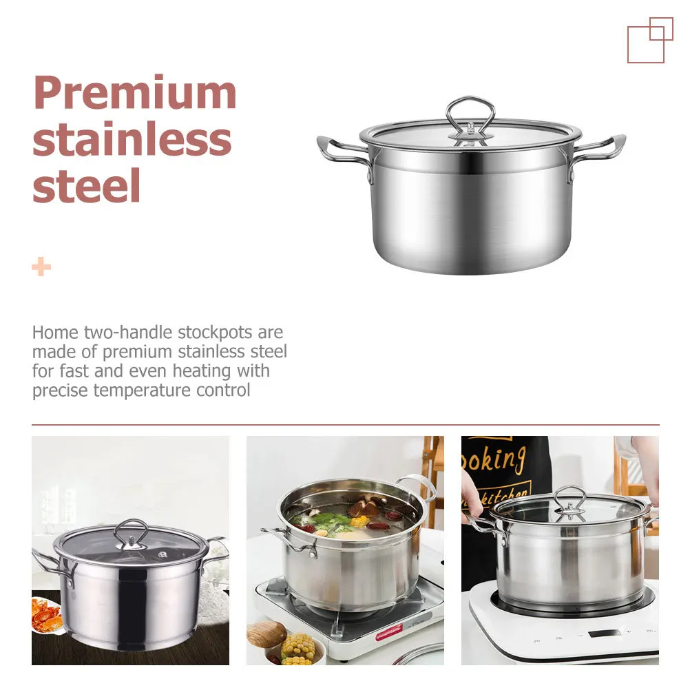 Dual Handle Stainless Steel Stockpot Large Capacity Soup Pot for Home Kitchen Use Perfect for Boiling Pasta Seafood Soup with
Dual Handle Stainless Steel Stockpot Large Capacity Soup Pot for Home Kitchen Use Perfect for Boiling Pasta Seafood Soup with