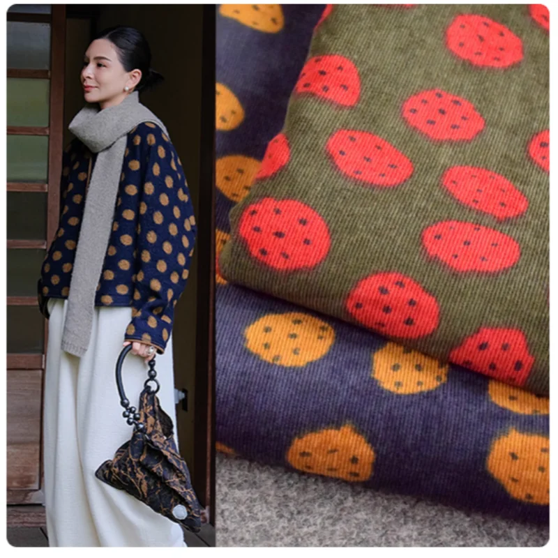 Retro Abstract Geometric Round Dot Print Corduroy Fabric For Autumn Winter Over Coat Pants Coat Face Shoe Surface Cloth, T2396
Retro Abstract Geometric Round Dot Print Corduroy Fabric For Autumn Winter Over Coat Pants Coat Face Shoe Surface Cloth, T2396