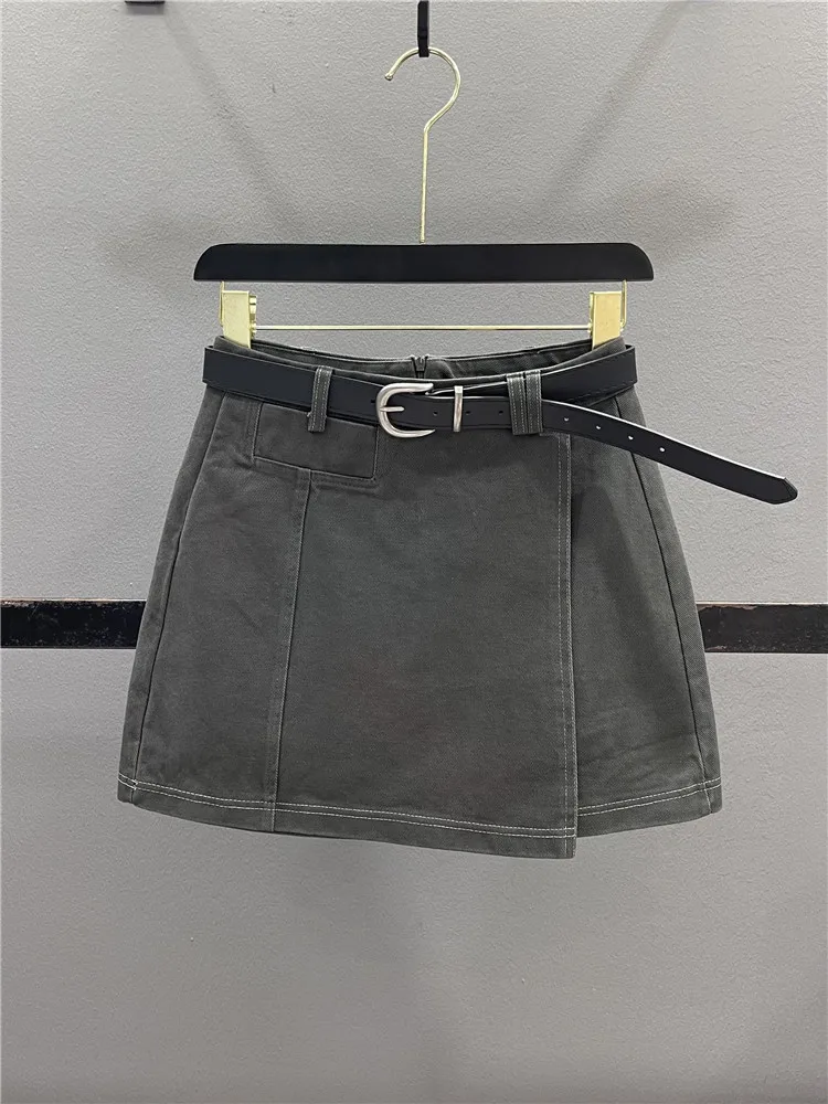 High Waist Asymmetrical Grey Denim Skirt Women's Summer Vintage Slimming Sexy Girl Short A-Line Skirt Casual Style
High Waist Asymmetrical Grey Denim Skirt Women's Summer Vintage Slimming Sexy Girl Short A-Line Skirt Casual Style