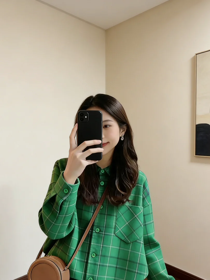 Green Plaid Long Sleeve Shirt Women's Commute Style Slimming Top And Beautiful Small Checkered Design for Younger Look
Green Plaid Long Sleeve Shirt Women's Commute Style Slimming Top And Beautiful Small Checkered Design for Younger Look