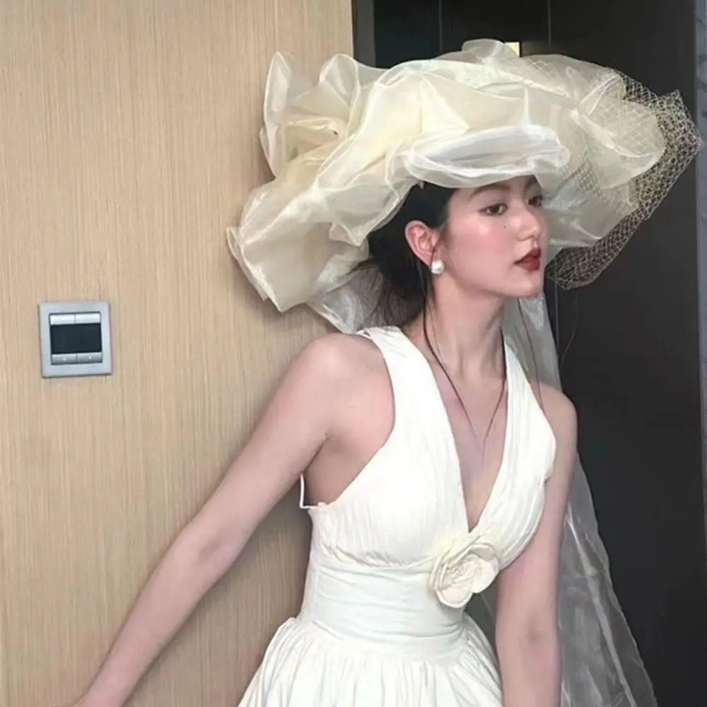 New Arrival French Style Bride Headdress Plus size Elegant Bridal Hats Photography Luxury Wedding Headwear for Women
New Arrival French Style Bride Headdress Plus size Elegant Bridal Hats Photography Luxury Wedding Headwear for Women