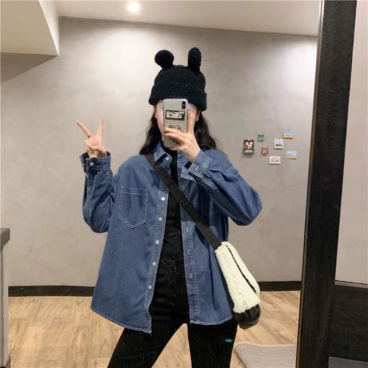 2023 Spring New Vintage Pocket Loose Long-sleeved Fashion Denim Shirt For Women Tops Z135
2023 Spring New Vintage Pocket Loose Long-sleeved Fashion Denim Shirt For Women Tops Z135