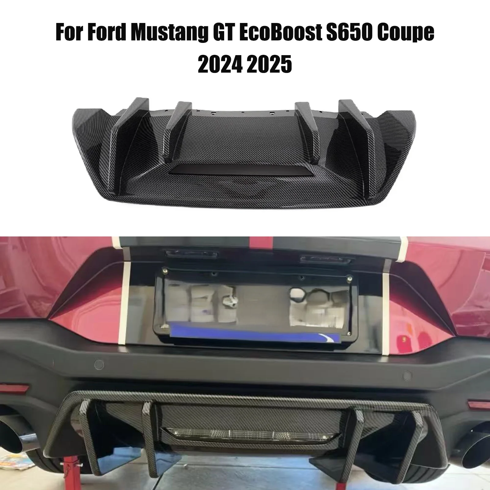 For Ford Mustang GT EcoBoost S650 Coupe 2024 2025 Car Rear Bumper Lip Diffuser Splitter Spoiler Molding Carbon Look Glossy Black
For Ford Mustang GT EcoBoost S650 Coupe 2024 2025 Car Rear Bumper Lip Diffuser Splitter Spoiler Molding Carbon Look Glossy Black