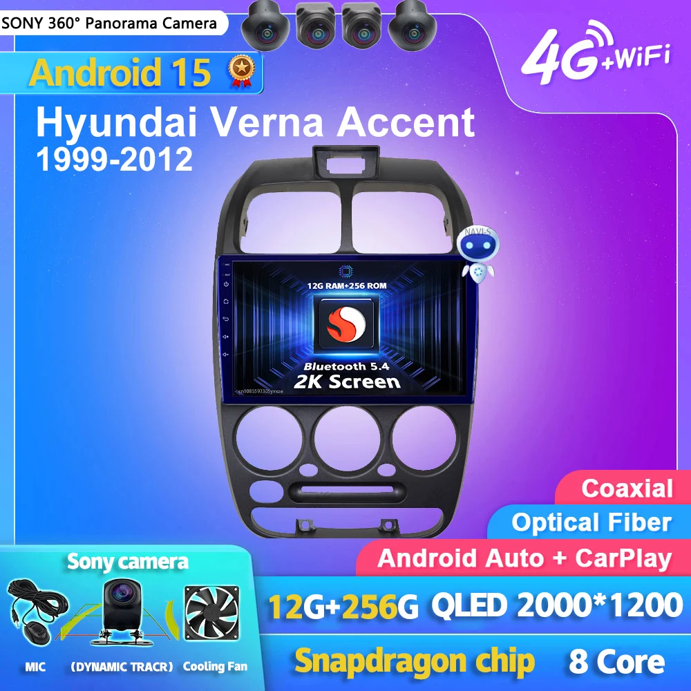 Qualcomm Android 15 Carplay Auto 2K экран автомобильный радиоприемник мультимедийный плеер для Hyundai Verna Accent 1999-2012 DSP авторадио стерео
Qualcomm Android 15 Carplay Auto 2K экран автомобильный радиоприемник мультимедийный плеер для Hyundai Verna Accent 1999-2012 DSP авторадио стерео