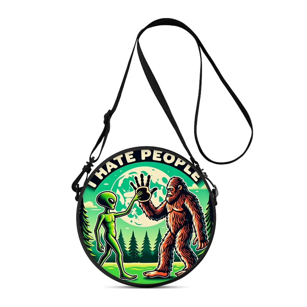 Chimpanzee Alien Print Round Shoulder Bag Casual Messenger Bag for Woman Best Gifts 2D Flat Casual Daily Crossbody Bag
Chimpanzee Alien Print Round Shoulder Bag Casual Messenger Bag for Woman Best Gifts 2D Flat Casual Daily Crossbody Bag