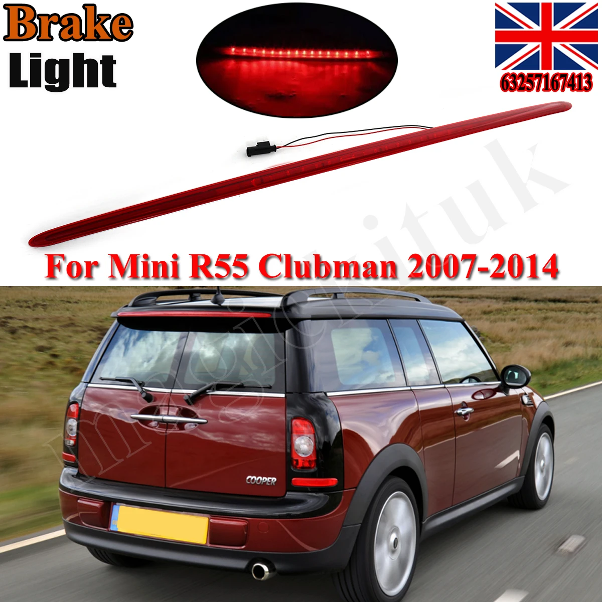 Дополнительный стоп-сигнал (третий) LED для BMW Mini Clubman R55 2007-2014, задний фонарь, автомобильные аксессуары
Дополнительный стоп-сигнал (третий) LED для BMW Mini Clubman R55 2007-2014, задний фонарь, автомобильные аксессуары
