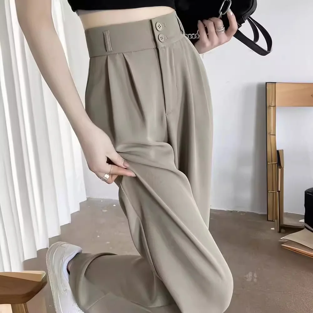 2025 autumn Women's Suit Pants High Waisted Narrow Straight Wide Leg Trousers Draping Effect Slimming Summer Style
2025 autumn Women's Suit Pants High Waisted Narrow Straight Wide Leg Trousers Draping Effect Slimming Summer Style