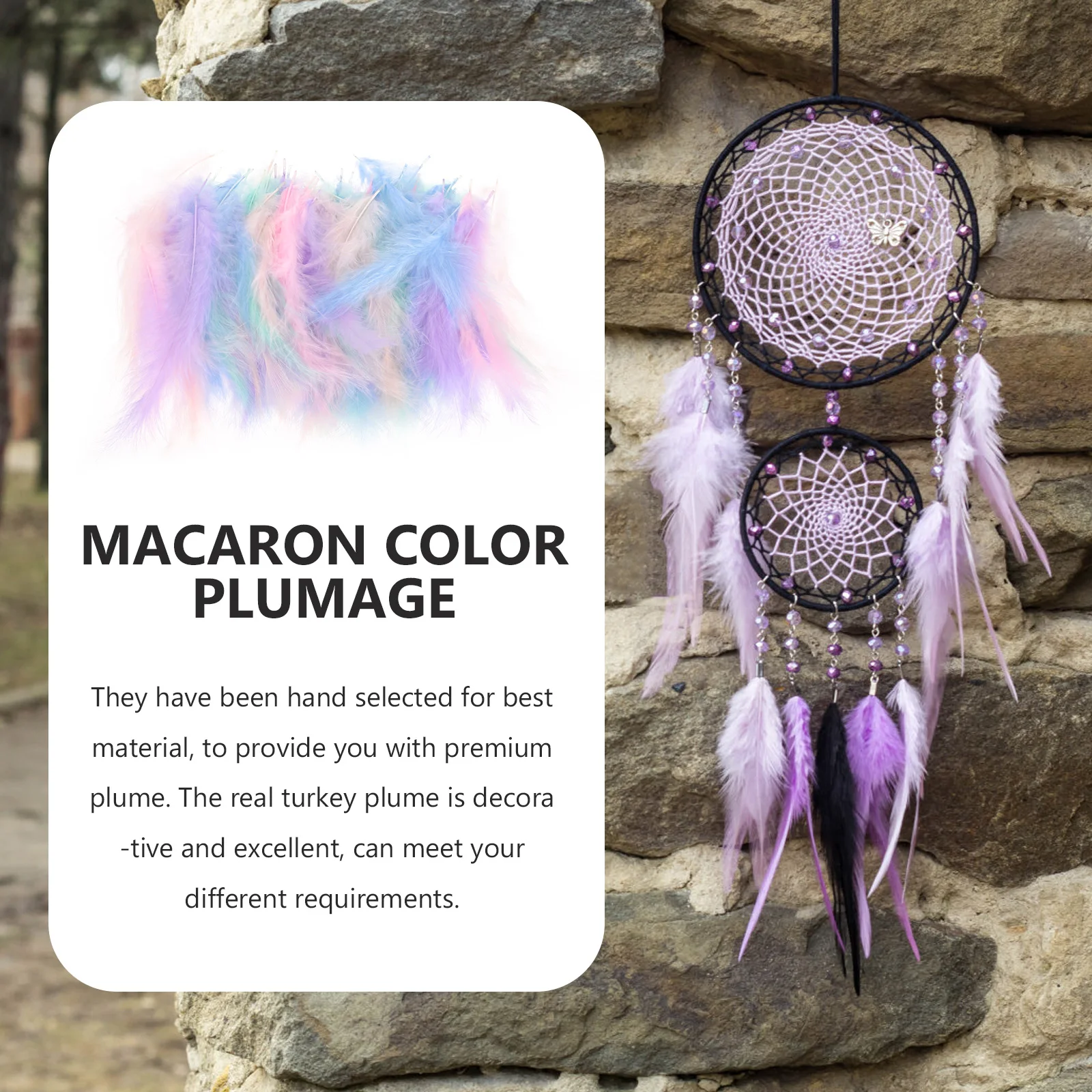 300pcs Colored DIY Crafts Dream Catcher Making Party Decor Accessories Plume Brooch Photo Props Gifts
300pcs Colored DIY Crafts Dream Catcher Making Party Decor Accessories Plume Brooch Photo Props Gifts