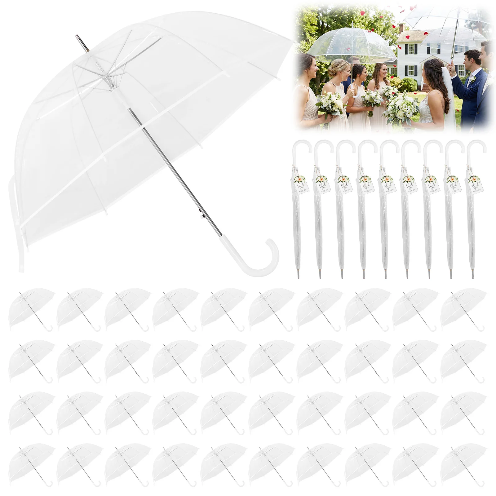 52 Inch Large Clear Bubble Umbrellas Bulk Windproof Transparent Wedding Umbrellas for Wedding Bridal Parties Graduation Outdoor
52 Inch Large Clear Bubble Umbrellas Bulk Windproof Transparent Wedding Umbrellas for Wedding Bridal Parties Graduation Outdoor