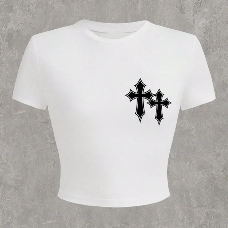 2025 New Summer! Double Cross Print with Casual Hot Girl Style Crop Short-Sleeved T-Shirt, Slimming, Flattering & Versatile
2025 New Summer! Double Cross Print with Casual Hot Girl Style Crop Short-Sleeved T-Shirt, Slimming, Flattering & Versatile