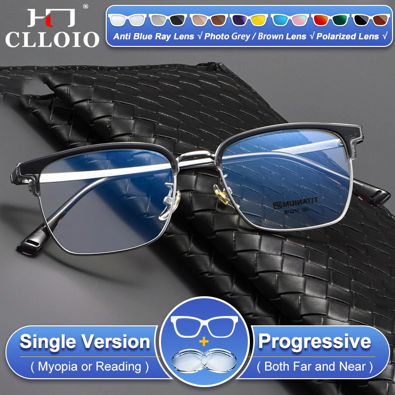 CLLOIO Business Pure Titanium Eyebrow Frame For Men Myopia Glasses Blue Light Filter Progressive Optical Prescription Eyeglasses
CLLOIO Business Pure Titanium Eyebrow Frame For Men Myopia Glasses Blue Light Filter Progressive Optical Prescription Eyeglasses