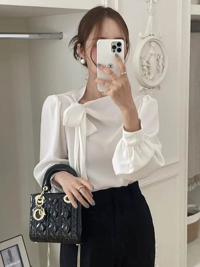 Ele Autumn Winter Pure Color Loose Casual Long Sve Stand Collar Ribbon Knot Design Women's irt
Ele Autumn Winter Pure Color Loose Casual Long Sve Stand Collar Ribbon Knot Design Women's irt