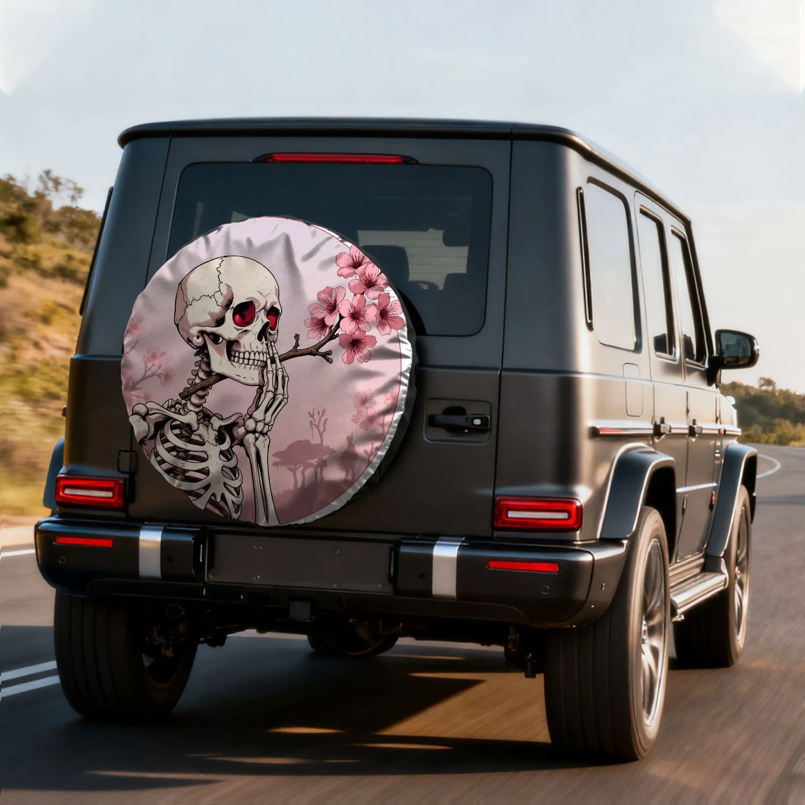 Чехол для запасного колеса Skeleton Cherry Blossom, художественный, из полиэстера, прочный, для внедорожников и грузовиков
Чехол для запасного колеса Skeleton Cherry Blossom, художественный, из полиэстера, прочный, для внедорожников и грузовиков