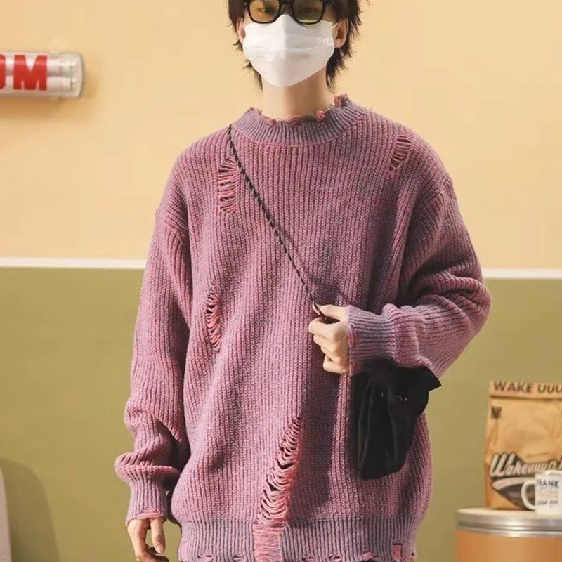 2025 Autumn Hip Hop Ripped Sweaters For Man Korean Fashion Solid Color Retro Knitted Pullovers High Street Y2K Knitwear Jersey
2025 Autumn Hip Hop Ripped Sweaters For Man Korean Fashion Solid Color Retro Knitted Pullovers High Street Y2K Knitwear Jersey