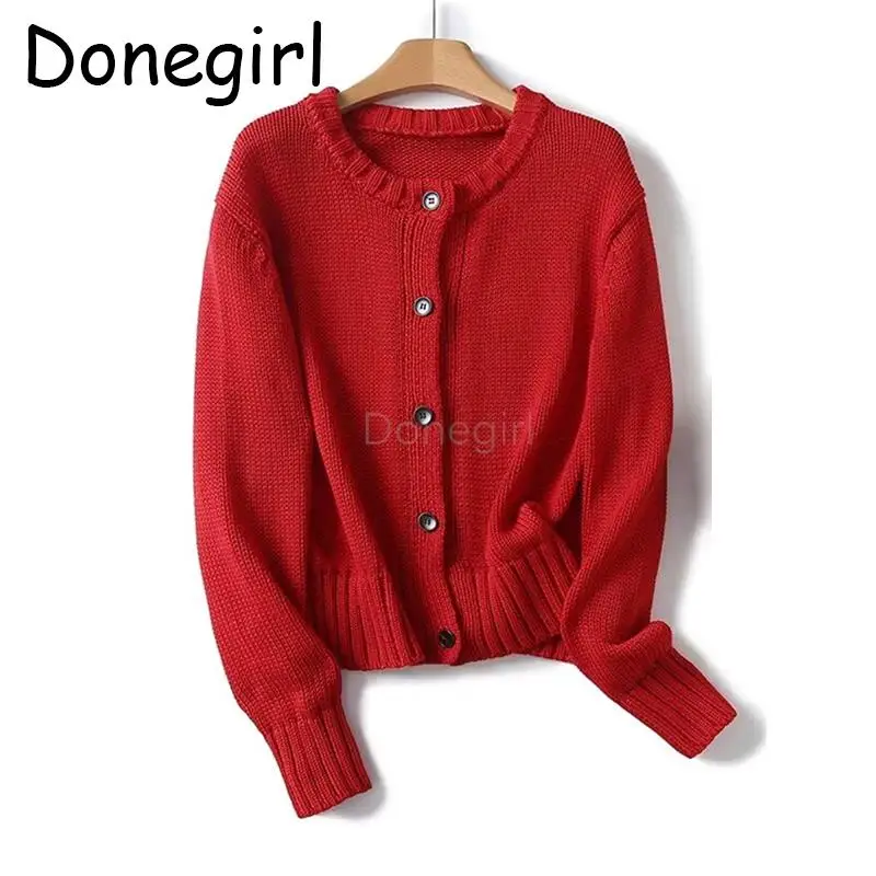 Женский однобортный Кардиган Donegirl, вязаный короткий свитер с круглым вырезом, однотонный простой Повседневный Кардиган, весна-осень 2024
Женский однобортный Кардиган Donegirl, вязаный короткий свитер с круглым вырезом, однотонный простой Повседневный Кардиган, весна-осень 2024