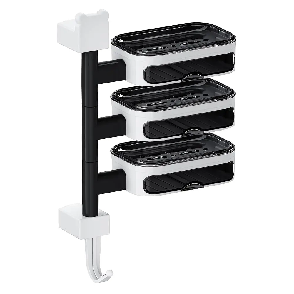 Wall Mounted Adhesive Soap Holder – Rotating Bathroom Soap Dish Rack with Hooks, Fits Bar Soap – Space Saving Soap Dishes for
Wall Mounted Adhesive Soap Holder – Rotating Bathroom Soap Dish Rack with Hooks, Fits Bar Soap – Space Saving Soap Dishes for
