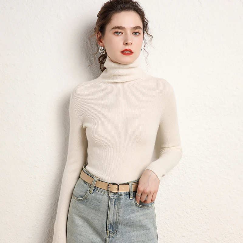 New Women's 100% Cashmere Sweater Long Sleeve Slim Turtleneck Pullovers Autumn Winter Warm Cashmere Knitwear Solid Bottom Tops
New Women's 100% Cashmere Sweater Long Sleeve Slim Turtleneck Pullovers Autumn Winter Warm Cashmere Knitwear Solid Bottom Tops