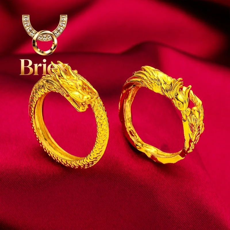 Briex Jewelry 24K Gold AU999 Unisex Dragon Phoenix Open Ring - 3D Dragon Phoenix Relief , Men's Tough Women's Elegant, Couple Ri
Briex Jewelry 24K Gold AU999 Unisex Dragon Phoenix Open Ring - 3D Dragon Phoenix Relief , Men's Tough Women's Elegant, Couple Ri