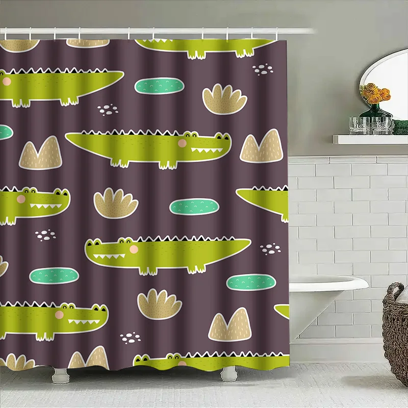 Crocodile-themed shower curtain with vibrant colors perfect for creating a playful bathroom atmosphere!
Crocodile-themed shower curtain with vibrant colors perfect for creating a playful bathroom atmosphere!