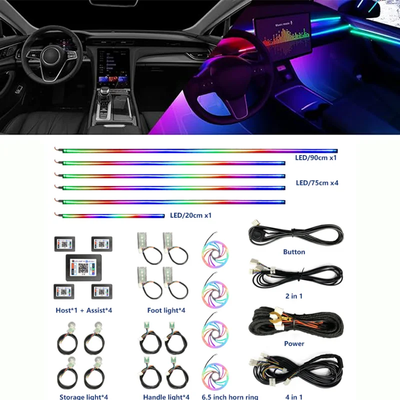 Professional Acrylic Car Interior LED Strip Lights - Universal Fit, Easy Installation, Multi-Color Ambient Glow for Cabin
Professional Acrylic Car Interior LED Strip Lights - Universal Fit, Easy Installation, Multi-Color Ambient Glow for Cabin