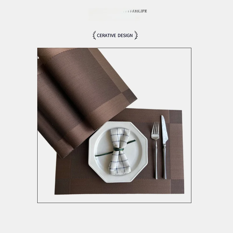 Waterproof Oil-resistant PVC Dining Mat Rectangular European Luxury Sle Restaurant Hotel Anti-slip Western Dining Pad
Waterproof Oil-resistant PVC Dining Mat Rectangular European Luxury Sle Restaurant Hotel Anti-slip Western Dining Pad