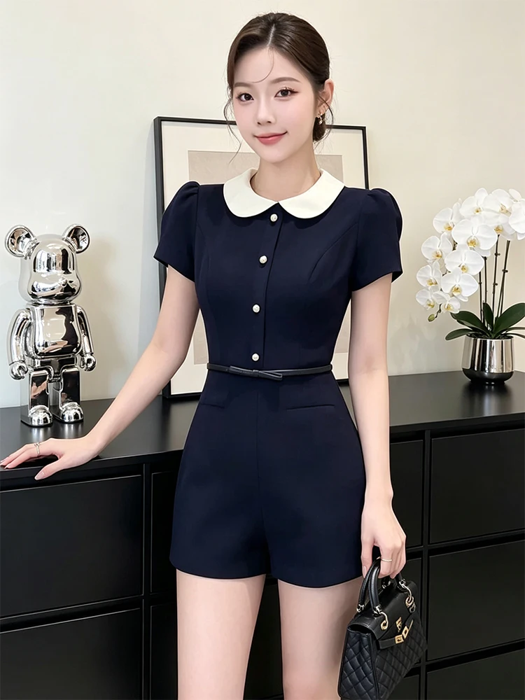 Elegant Bubble Sleeve Monokini Pantsuit Women's High Waist Slimming Jumpsuit Commute Style Short Pants Online Exclusive
Elegant Bubble Sleeve Monokini Pantsuit Women's High Waist Slimming Jumpsuit Commute Style Short Pants Online Exclusive