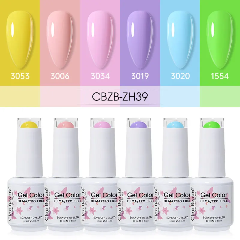 Clou Beaute 6pcs Nails Gel Set 15ml Vernis Semi Permanent UV Gel Hybrid Nail Art Varnish Manicure Nail Supplies kit Hema Free
Clou Beaute 6pcs Nails Gel Set 15ml Vernis Semi Permanent UV Gel Hybrid Nail Art Varnish Manicure Nail Supplies kit Hema Free